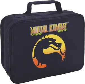 LOGOVISION Mortal Kombat Klassic Logo Orange Insulated Soft Sided Lunch Box - Reusable Lunch Bag For School Office Work, BPA Free, Navy