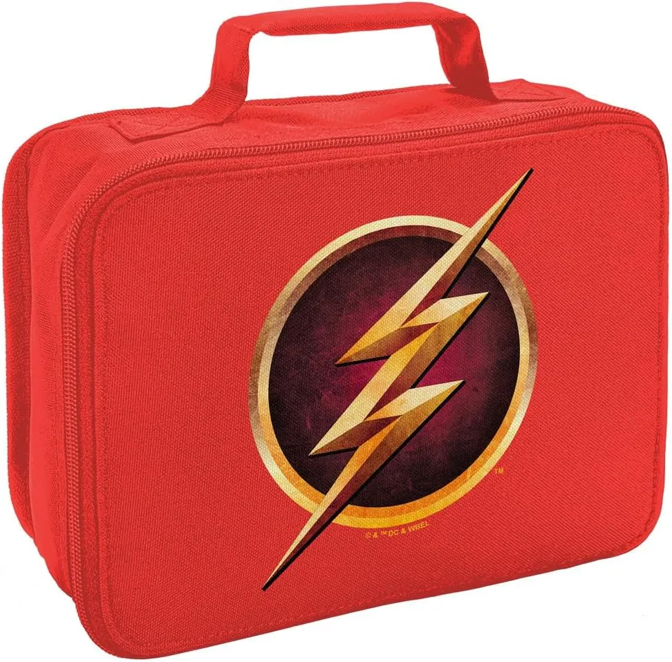 LOGOVISION The Flash Logo Insulated Soft Sided Lunch Box - Reusable Lunch Bag For School Office Work, BPA Free, Red