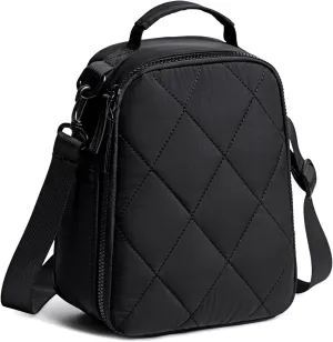 LOIDOU Small Lunch Box for Women Girl Insulated Lunch Bag Quilted Cute Lunchbox Lunch Bags with Shoulder Strap for Work Picnic Travel Office, Gift for Women