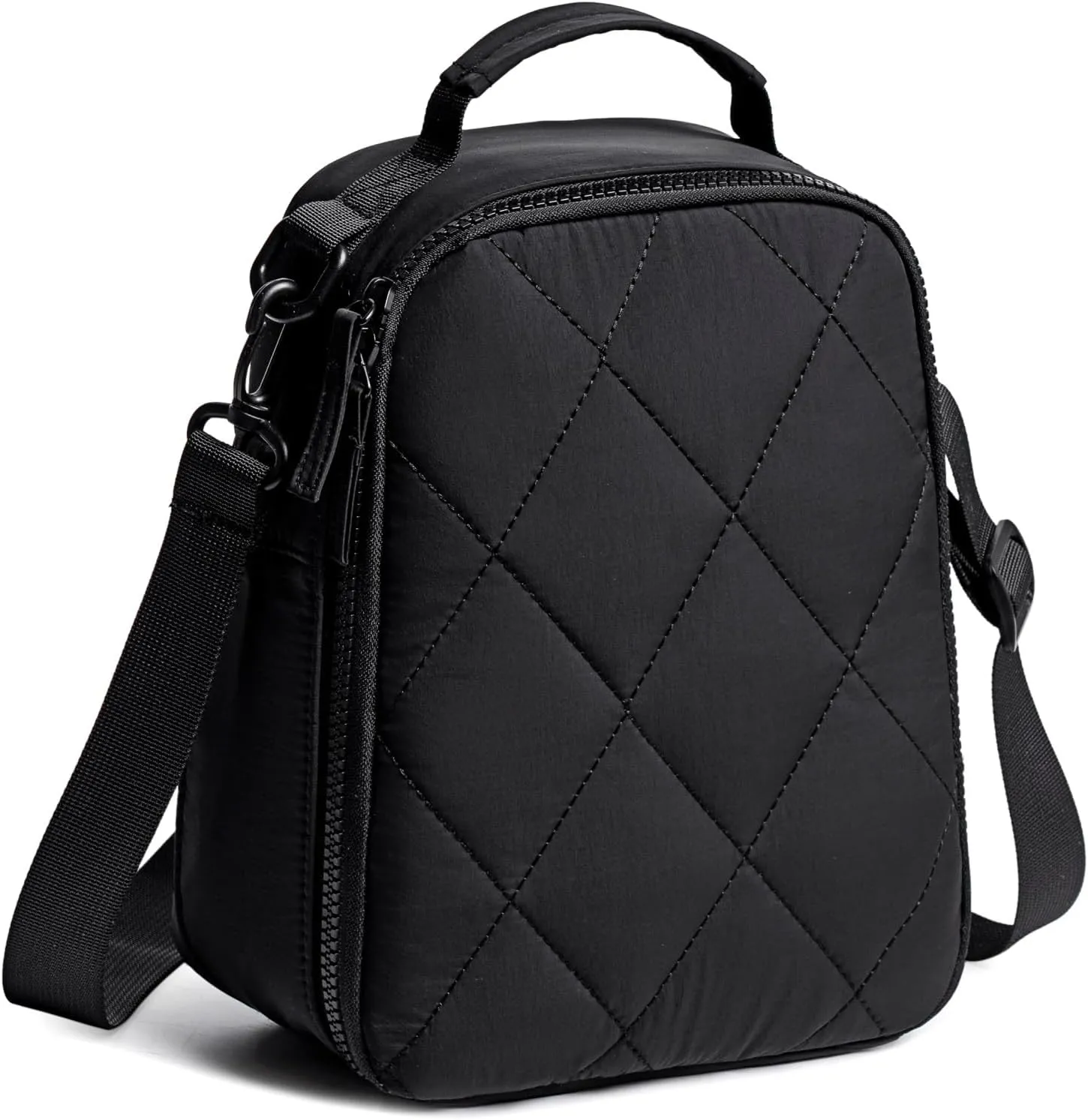 LOIDOU Small Lunch Box for Women Girl Insulated Lunch Bag Quilted Cute Lunchbox Lunch Bags with Shoulder Strap for Work Picnic Travel Office, Gift for Women