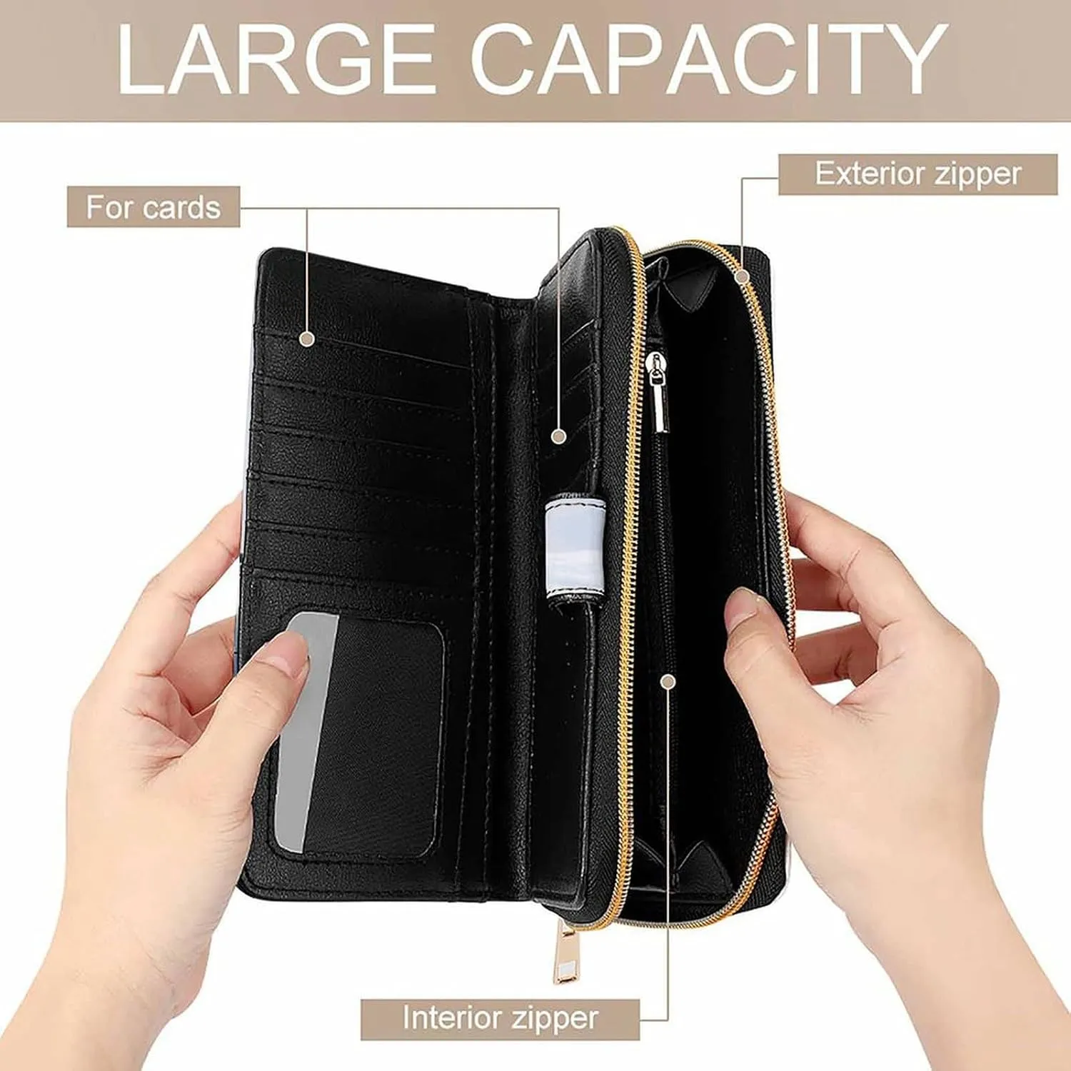 Long Wallet for Women Leather Wallet for Men Large Capacity Wristlet Wallets With 12 Card Holder Animals on The Iceberg Change Purse