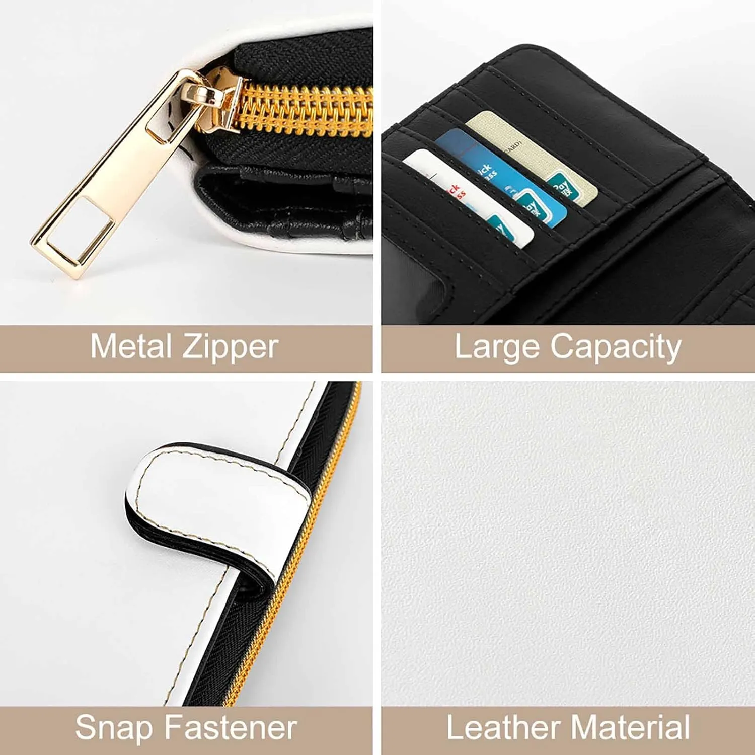 Long Wallet for Women Leather Wallet for Men Large Capacity Wristlet Wallets With 12 Card Holder Animals on The Iceberg Change Purse