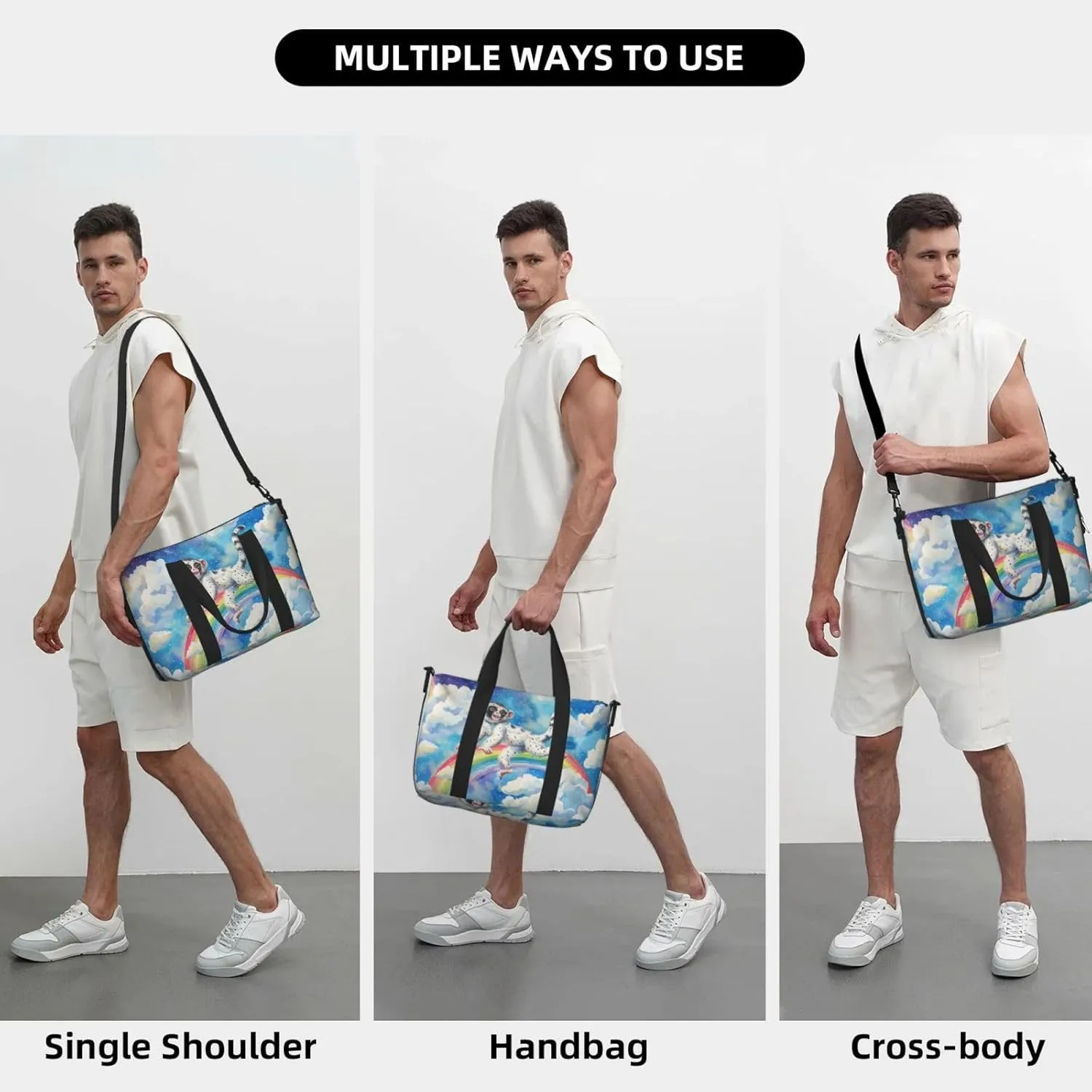 Lovely monkey print Travel Duffel Bag, Sports Tote Gym Bag, Swim Pool Bag Large Shoulder Tote Bag for Beach Weekender