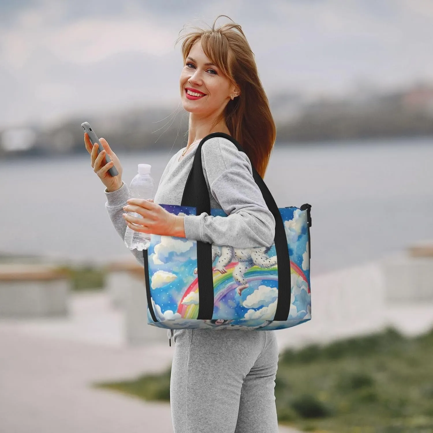 Lovely monkey print Travel Duffel Bag, Sports Tote Gym Bag, Swim Pool Bag Large Shoulder Tote Bag for Beach Weekender