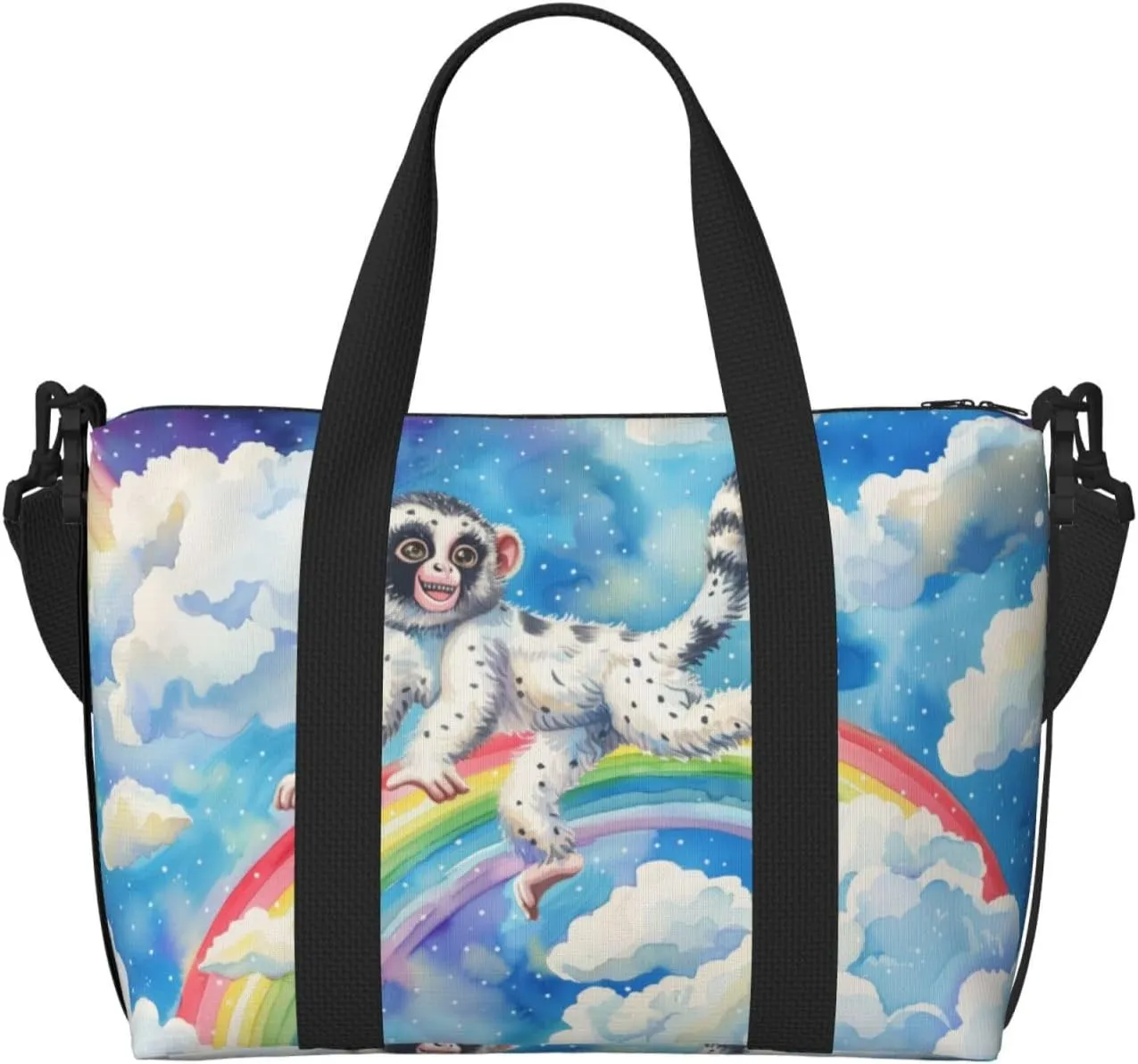 Lovely monkey print Travel Duffel Bag, Sports Tote Gym Bag, Swim Pool Bag Large Shoulder Tote Bag for Beach Weekender