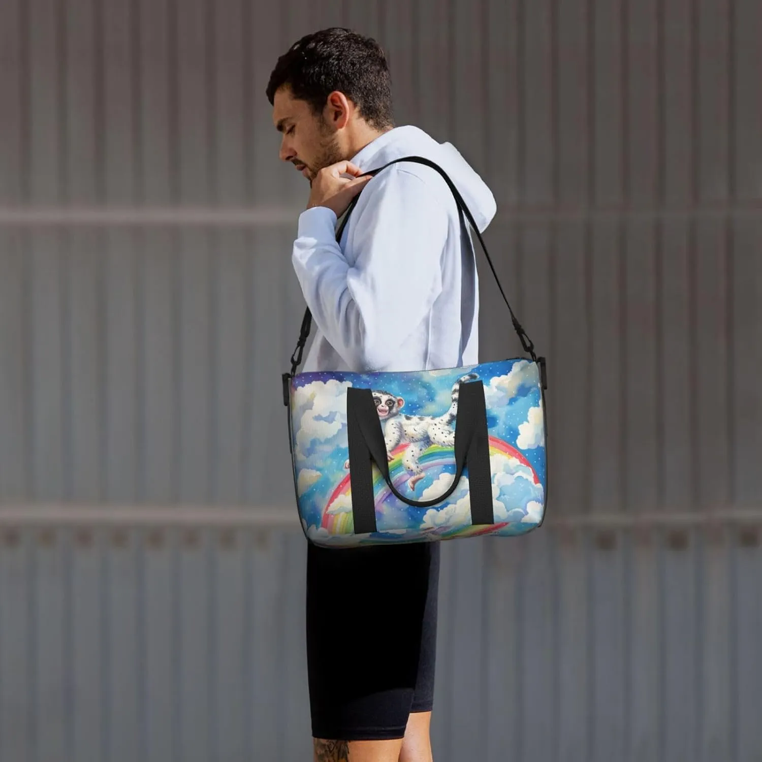 Lovely monkey print Travel Duffel Bag, Sports Tote Gym Bag, Swim Pool Bag Large Shoulder Tote Bag for Beach Weekender