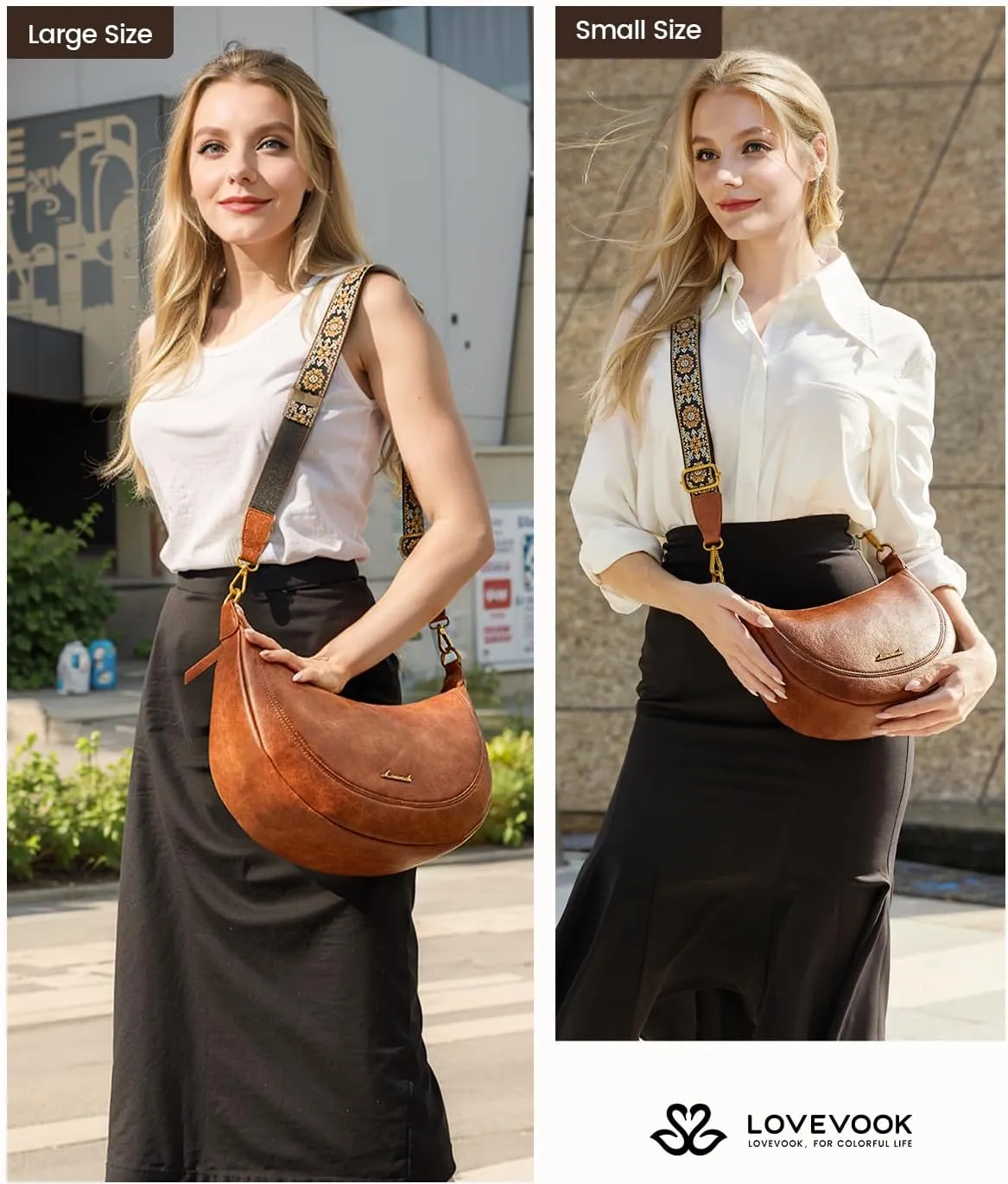 LOVEVOOK Crossbody Bags Purses for Women, Leather Cross Body Bags with Adjustable Wide Strap, Small Shoulder Bag Handbags