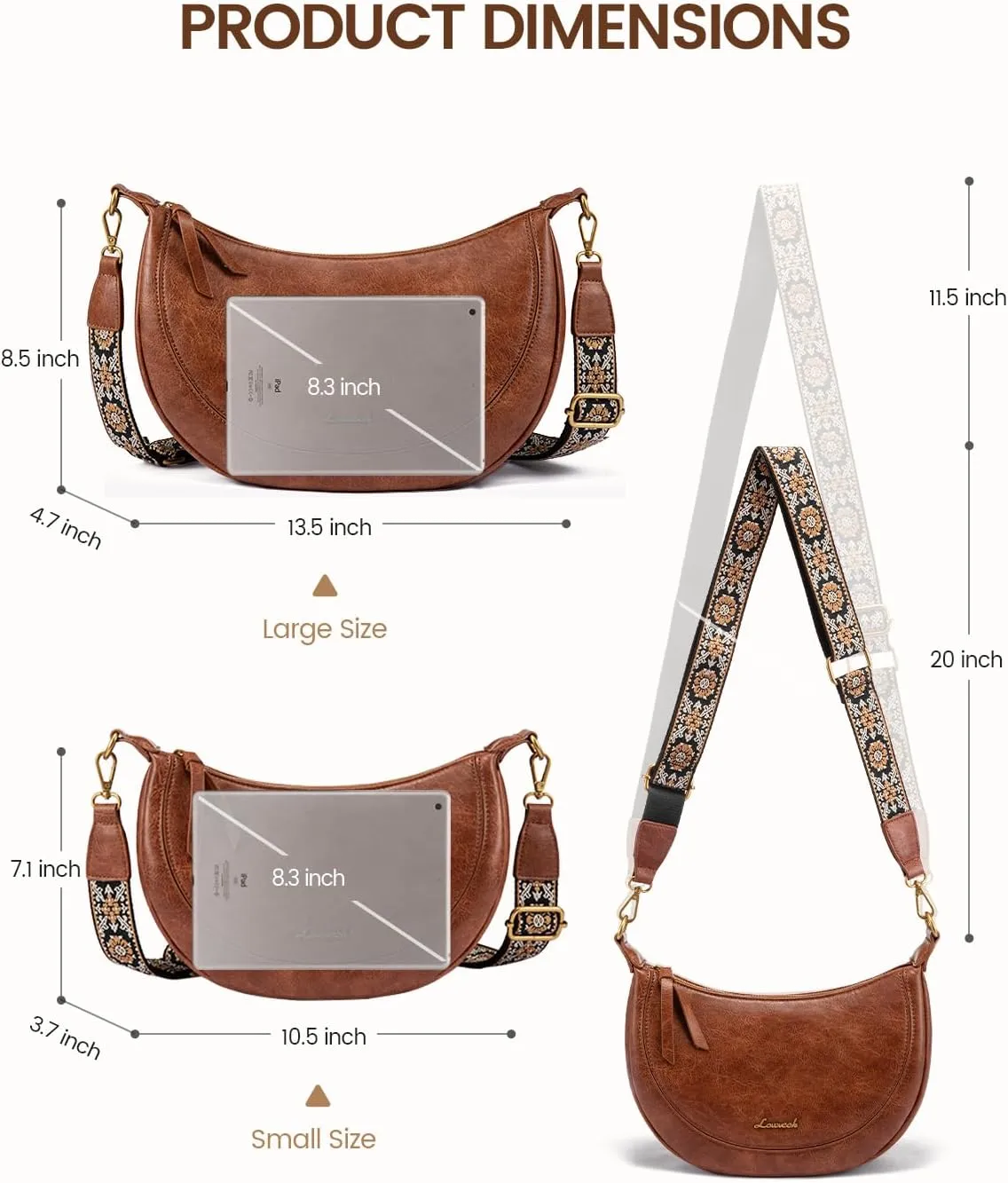 LOVEVOOK Crossbody Bags Purses for Women, Leather Cross Body Bags with Adjustable Wide Strap, Small Shoulder Bag Handbags
