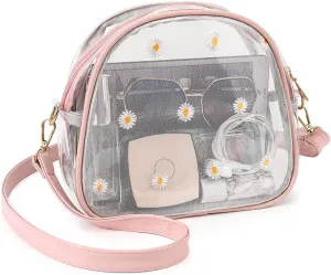 LOXOMU Clear Crossbody Purse for Women, Small Stadium Approved See Through Shoulder Bag