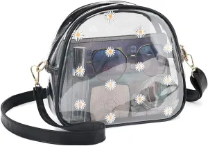 LOXOMU Clear Crossbody Purse for Women, Small Stadium Approved See Through Shoulder Bag