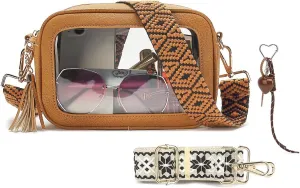 LOXOMU Clear Stadium Bags for Women, Small Clear Crossbody Bag Stadium Approved, Cute Clear Stadium Purse for Concerts