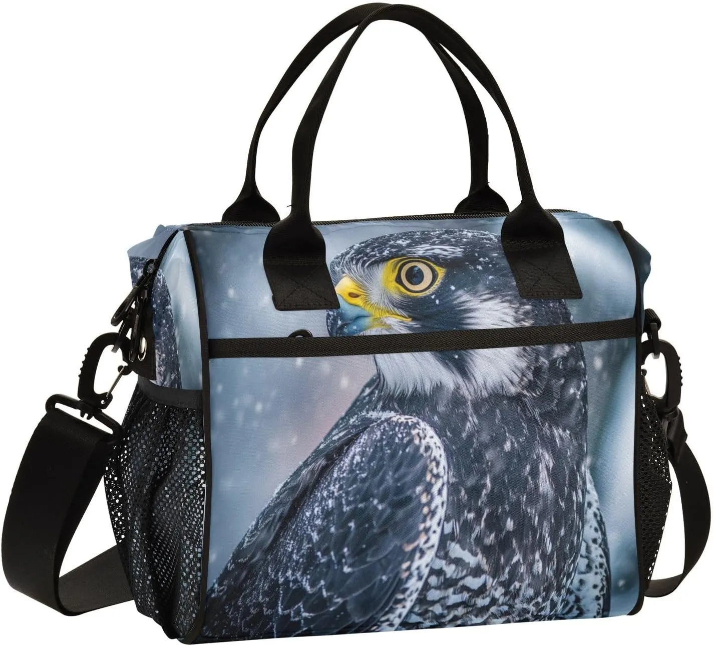 Lunch Bag for Women, Insulated Lunch Box Women with Adjustable Shoulder Strap, Reusable Lunch Tote Bag for work Picnic Hiking-M（Prairie Falcon）