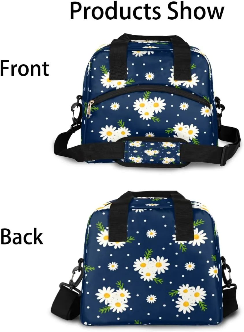 Lunch Bag for Women Men Chrysanthemum Transformation Reusable Durable Insulated Lunch Box for Work Office Picnic Beach Hiking Lunch Tote Bag with Adjustable Shoulder Strap