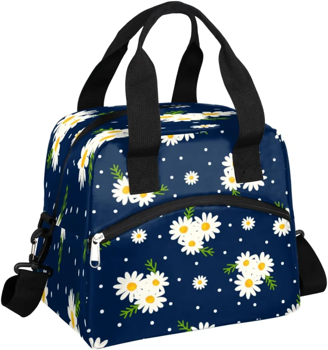 Lunch Bag for Women Men Chrysanthemum Transformation Reusable Durable Insulated Lunch Box for Work Office Picnic Beach Hiking Lunch Tote Bag with Adjustable Shoulder Strap