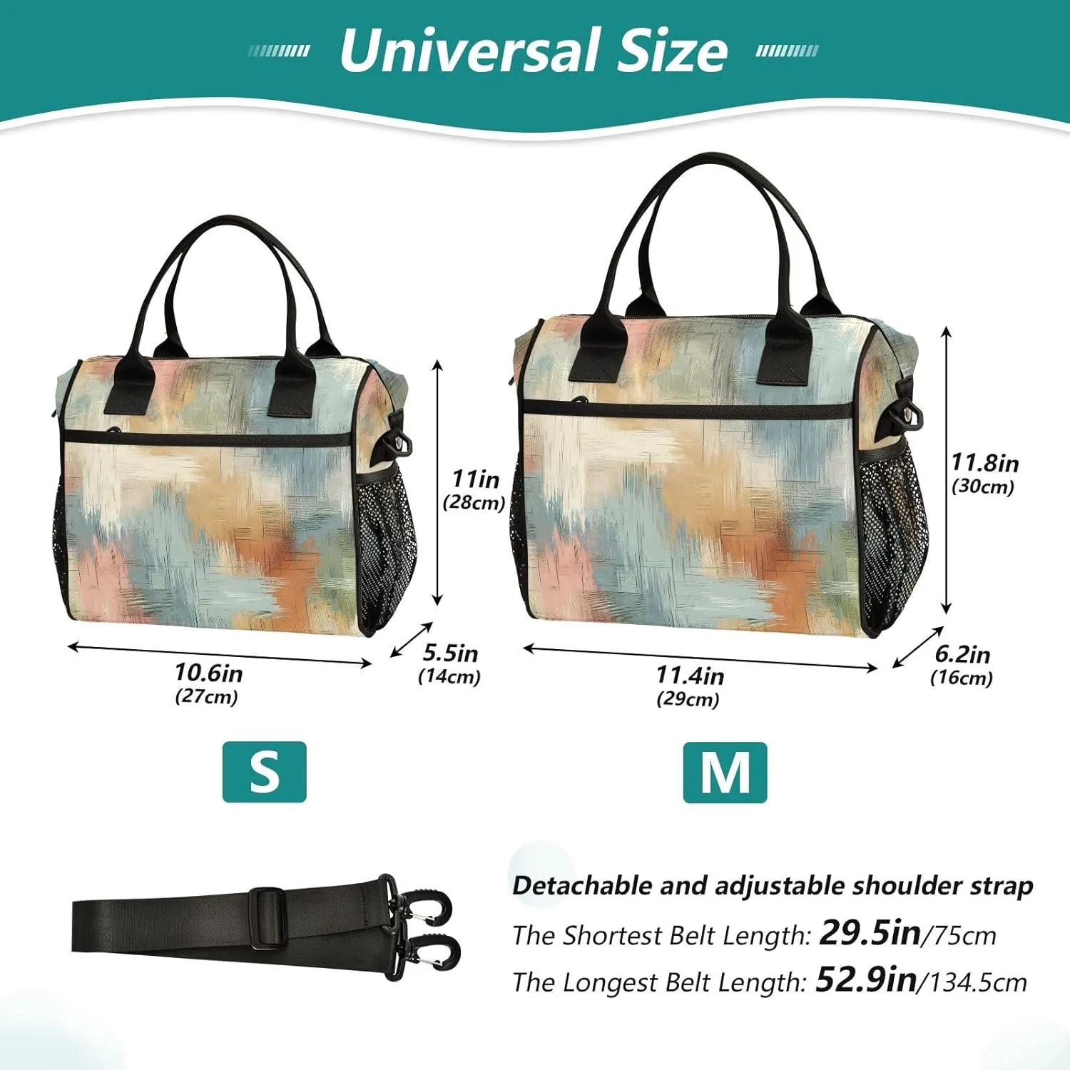 Lunch Bag for Women Men, Flax Texture Reusable Insulated Lunch Box, Large Capacity Leakproof Lunch Cooler Bags for Work Travel Picnic