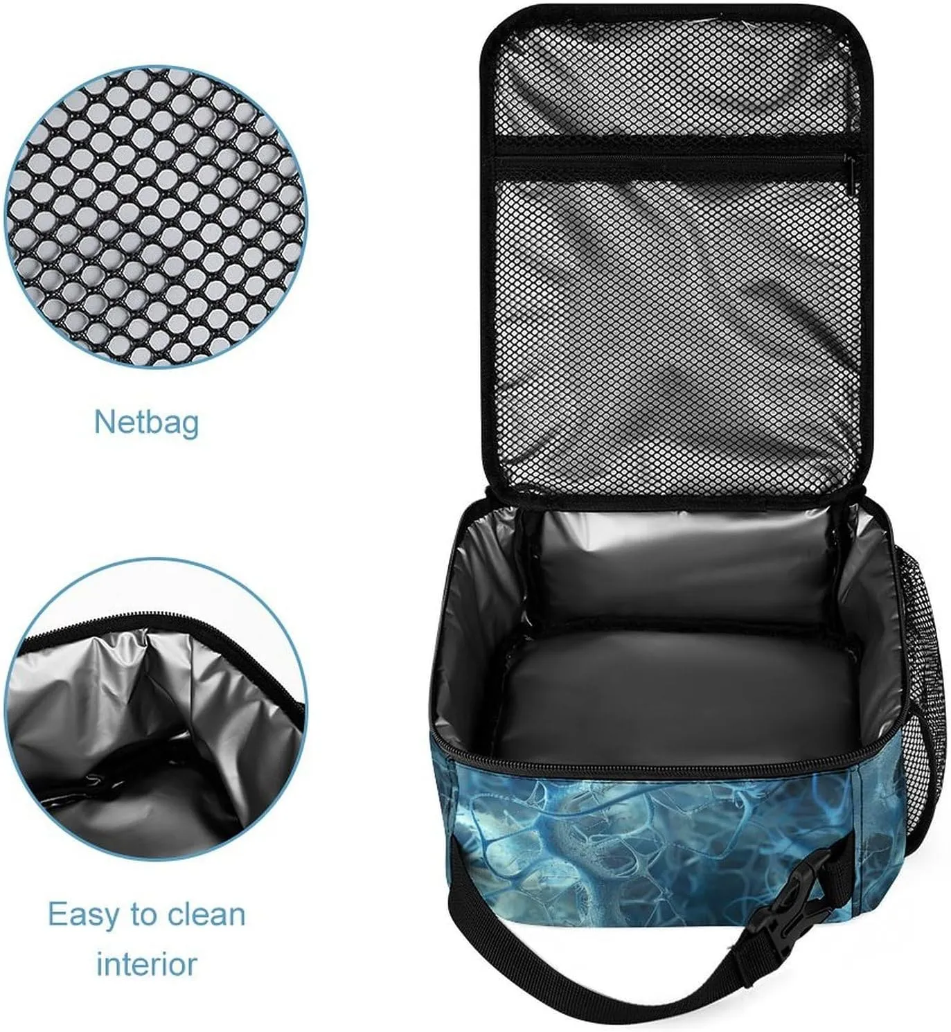 Lunch Bag for Women Men Lunch Box Reusable Blue Neuron Picture Lunch Tote Bag Insulated Cooler Bag