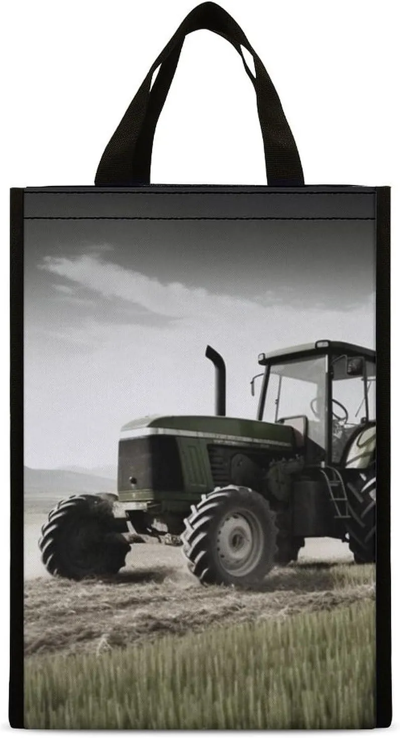 Lunch Bag for Women Men Lunch Box Reusable Tractor Agriculture Tranquil Lunch Tote Bag Leakproof Lunch Cooler Bag for Work