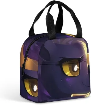 Lunch Bag for Women Men Portable Insulated Lunch Box Cartoon Purple Pony LunchBox Reusable Tote Bags for Work Picnic