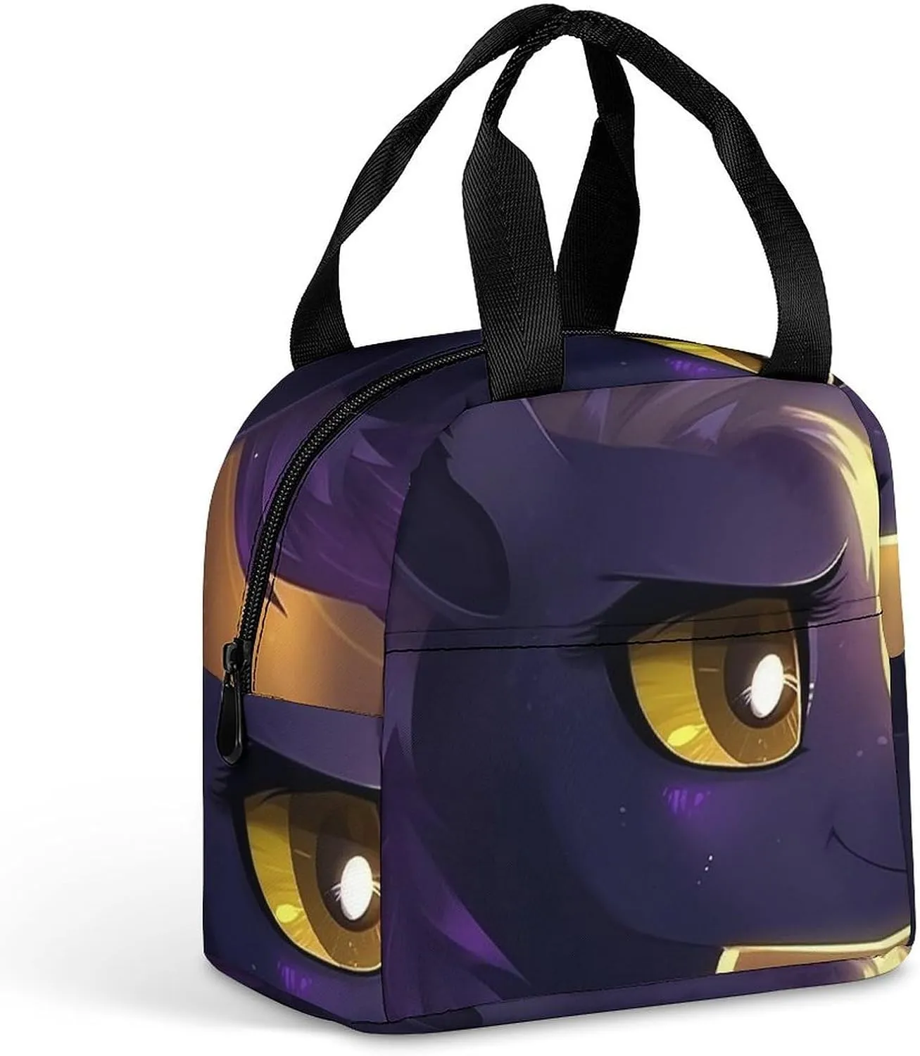 Lunch Bag for Women Men Portable Insulated Lunch Box Cartoon Purple Pony LunchBox Reusable Tote Bags for Work Picnic