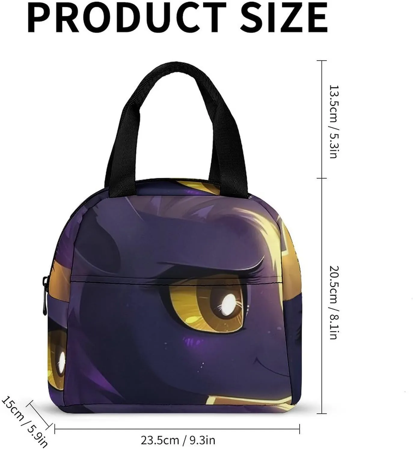 Lunch Bag for Women Men Portable Insulated Lunch Box Cartoon Purple Pony LunchBox Reusable Tote Bags for Work Picnic