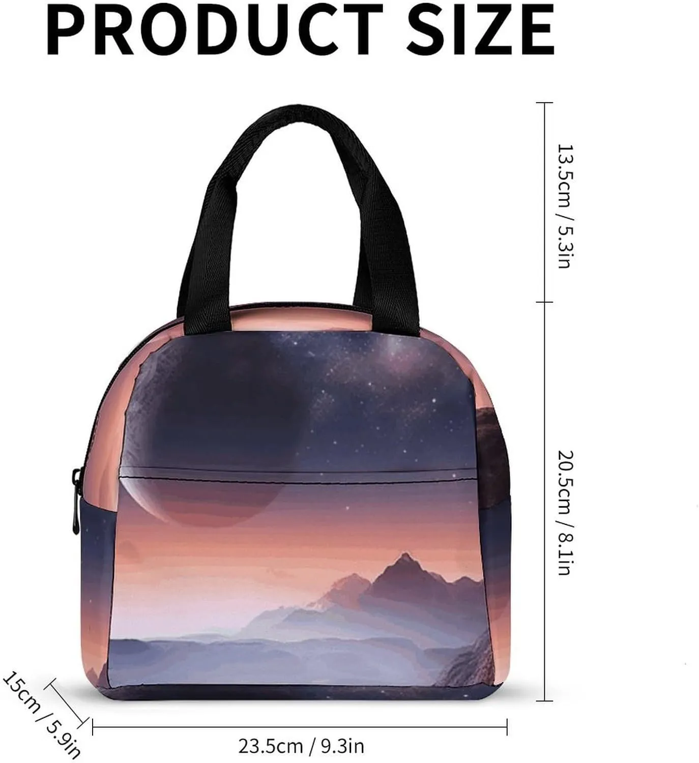 Lunch Bag for Women Men Portable Insulated Lunch Box Galaxy Nature Planet LunchBox Reusable Tote Bags for Work Picnic