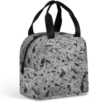 Lunch Bag for Women Men Portable Insulated Lunch Box Gray Concrete LunchBox Reusable Tote Bags for Work Picnic