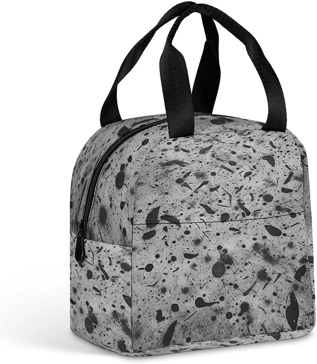 Lunch Bag for Women Men Portable Insulated Lunch Box Gray Concrete LunchBox Reusable Tote Bags for Work Picnic