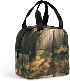 Lunch Bag for Women Men Portable Insulated Lunch Box The Sun Shines on The Forest LunchBox Reusable Tote Bags for Work Picnic