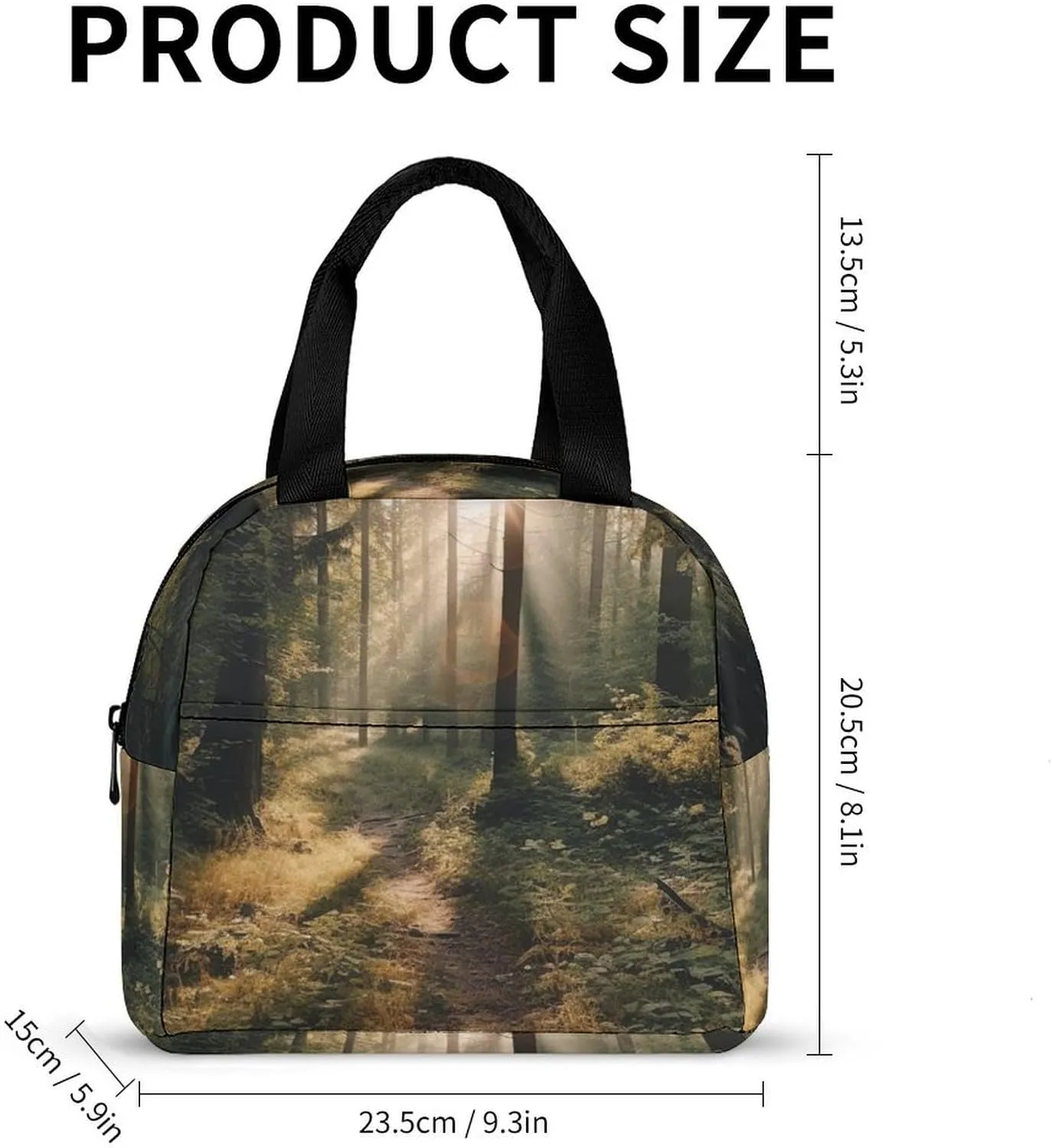 Lunch Bag for Women Men Portable Insulated Lunch Box The Sun Shines on The Forest LunchBox Reusable Tote Bags for Work Picnic