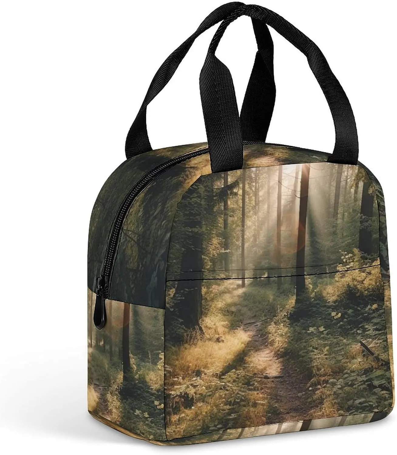 Lunch Bag for Women Men Portable Insulated Lunch Box The Sun Shines on The Forest LunchBox Reusable Tote Bags for Work Picnic