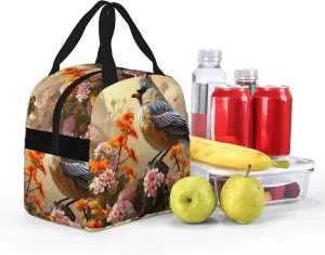 Lunch Bag for Women Men Sparrow Birds Sing LunchBox Portable Insulated Lunch Box Reusable Tote Bags for Work