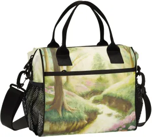 Lunch Bag for Women Men, Sunlit Meadow Roots Reusable Insulated Lunch Box, Large Capacity Leakproof Lunch Cooler Bags for Work Travel Picnic
