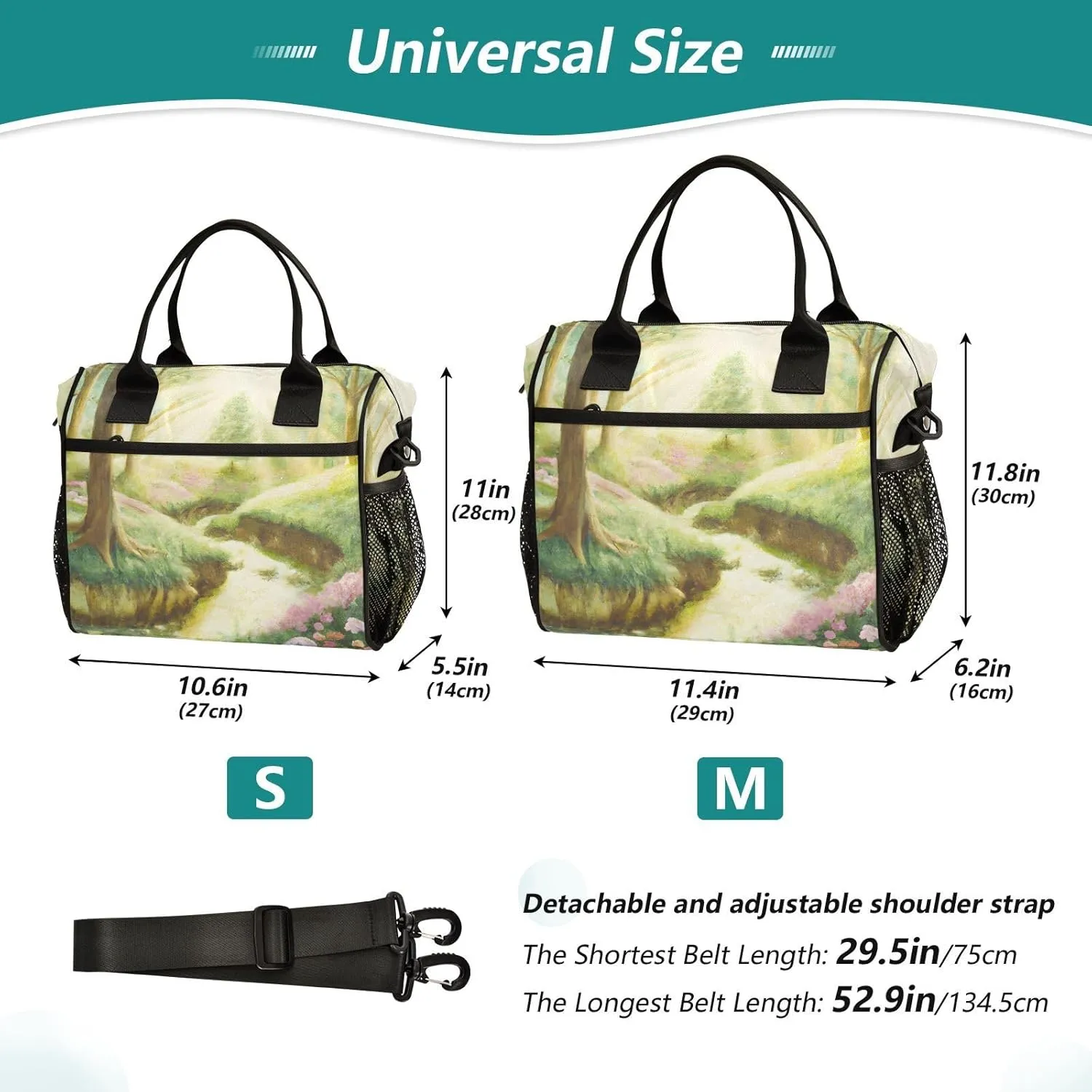 Lunch Bag for Women Men, Sunlit Meadow Roots Reusable Insulated Lunch Box, Large Capacity Leakproof Lunch Cooler Bags for Work Travel Picnic