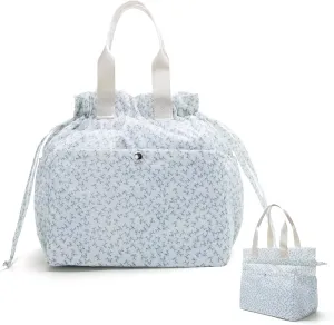 Lunch Bag for Women Reusable Drawstring Insulated Lunch Box Stain-Resistant Large Cinch Closure Lunch Bags for Work Office (lavender)