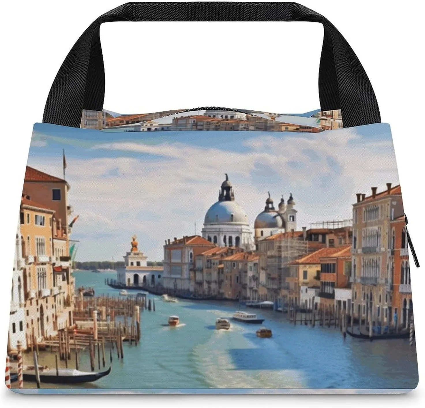 Lunch Bag Grand Canal in Italy Lunch Box for Women Insulated Lunch Bag Large Capacity Lunchbox Lunch Cooler Bag