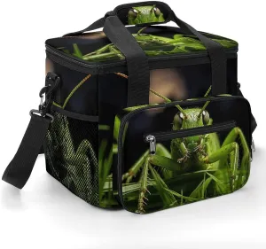 Lunch Bag Insulated Lunch Box for Women Men Cooler Bag Reusable Lunch Bag Grasshopper on Grass Lunch Tote Bag for Work