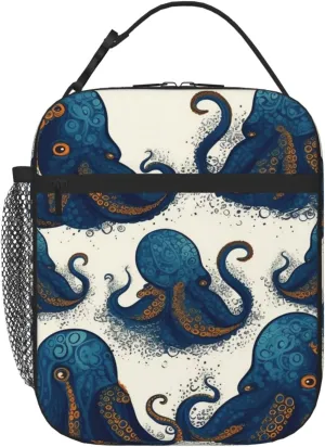 Lunch Bag Insulated Lunch Box for Women Men Cooler Bag Reusable Lunch Bag Tentacles octopus Lunch Tote Bag for Work