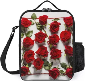 Lunch Bag Insulated Lunch Box for Women Men Reusable Lunch Tote Bag Surrounded by Roses Leakproof Cooler Bag Picnic Bag for Work Office Beach