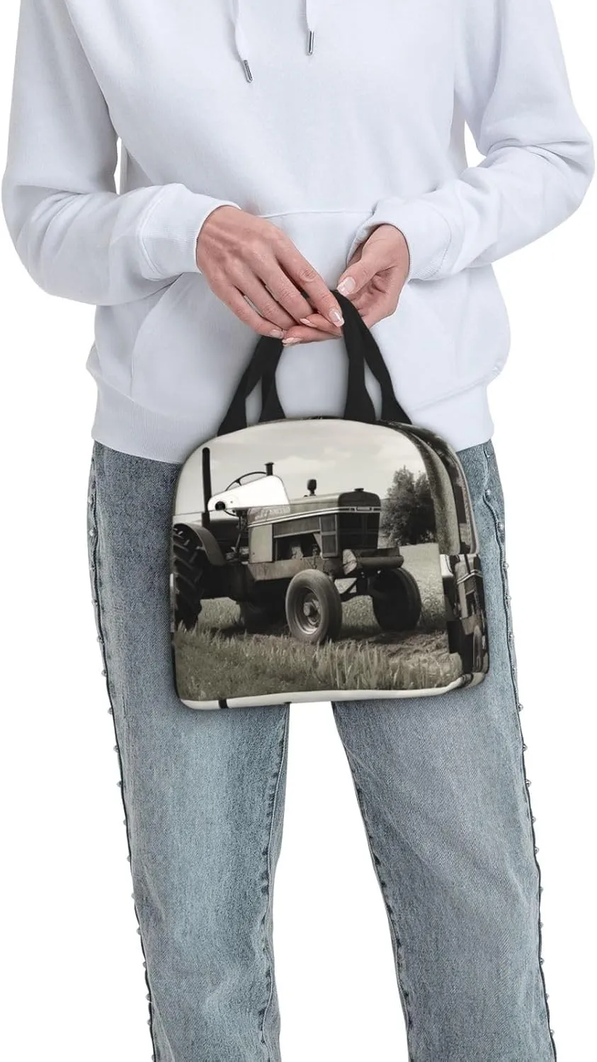 Lunch Bag Insulated Tractor Agriculture Tranquil Lunch Box for Women Men Reusable Lunch Tote Cooler Bag for Office Picnic