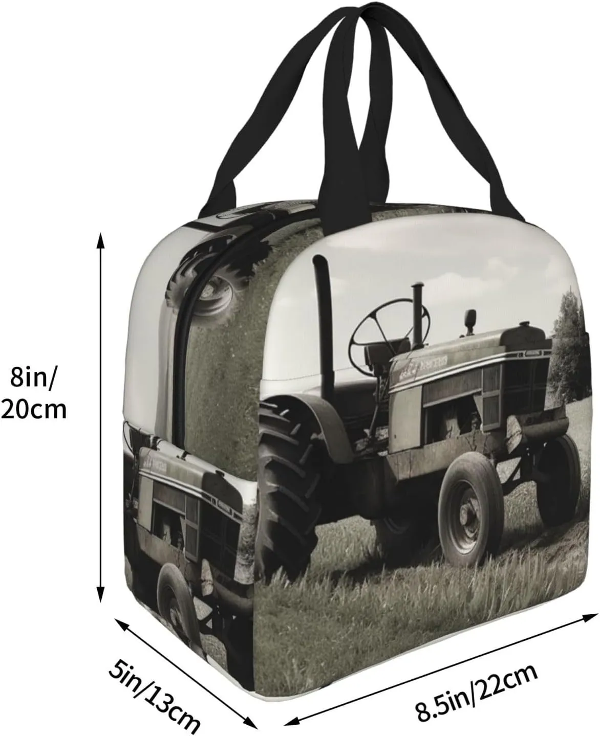 Lunch Bag Insulated Tractor Agriculture Tranquil Lunch Box for Women Men Reusable Lunch Tote Cooler Bag for Office Picnic