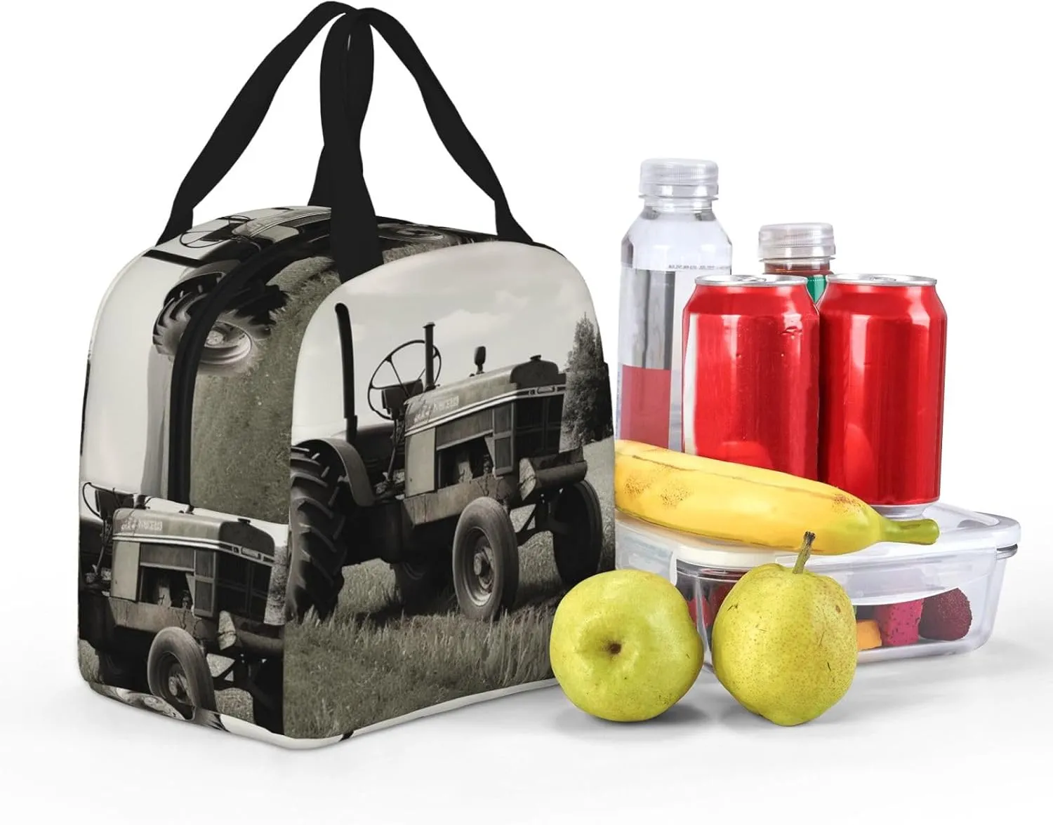 Lunch Bag Insulated Tractor Agriculture Tranquil Lunch Box for Women Men Reusable Lunch Tote Cooler Bag for Office Picnic