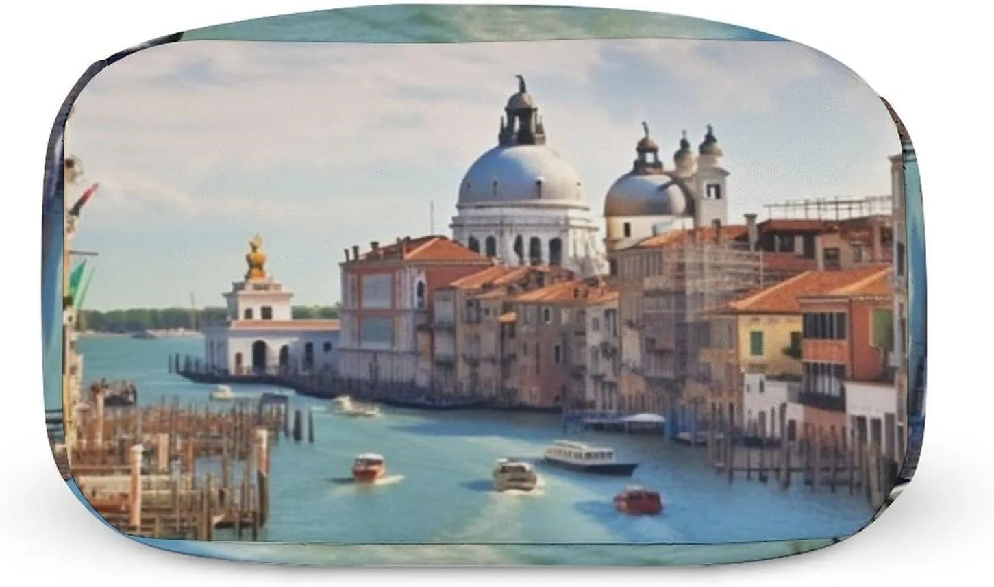 Lunch Bag Reusable Insulated Lunch Box for Women Men Leakproof Cooler Bag Grand Canal in Italy Portable Lunchbox Adults Small Lunch Tote Bag for Office Work Picnic Travel, 22*20*13cm