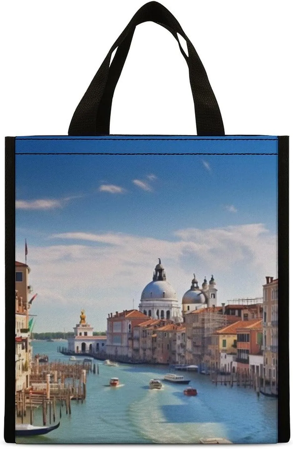 Lunch Bag Reusable Insulated Lunch Box for Women Men Leakproof Cooler Bag Grand Canal in Italy Portable Lunchbox Adults Small Lunch Tote Bag for Office Work Picnic Travel