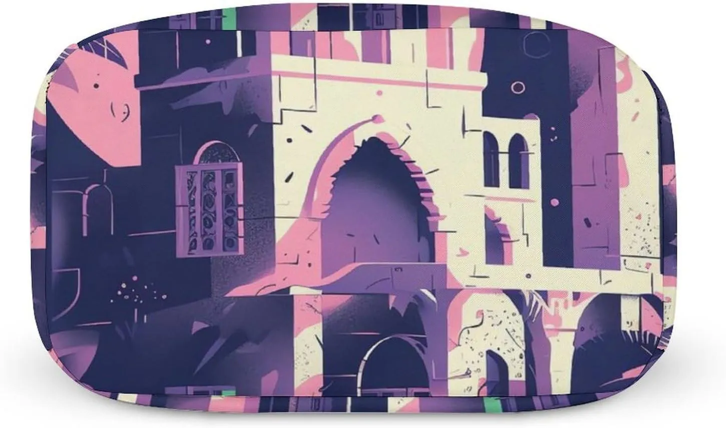 Lunch Bag Reusable Insulated Lunch Box for Women Men Leakproof Cooler Bag Traditional Architecture Portable Lunchbox Adults Small Lunch Tote Bag for Office Work Picnic Travel