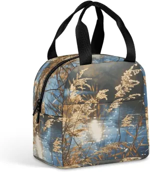 Lunch Bag Reusable Reeds on The Water Lunch Box Insulated Keep Warm Bento Box for Women Men Work Ravel