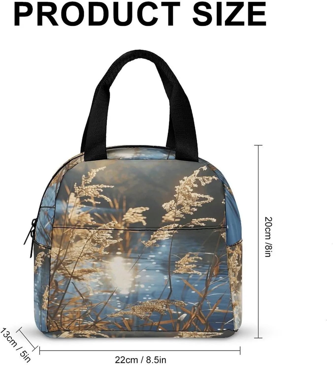 Lunch Bag Reusable Reeds on The Water Lunch Box Insulated Keep Warm Bento Box for Women Men Work Ravel
