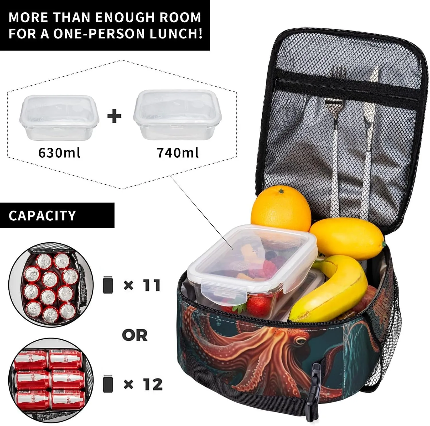 Lunch Box Bag Insulated Lunchbox Reusable Tote Thermal Cooler Portable for Women Men