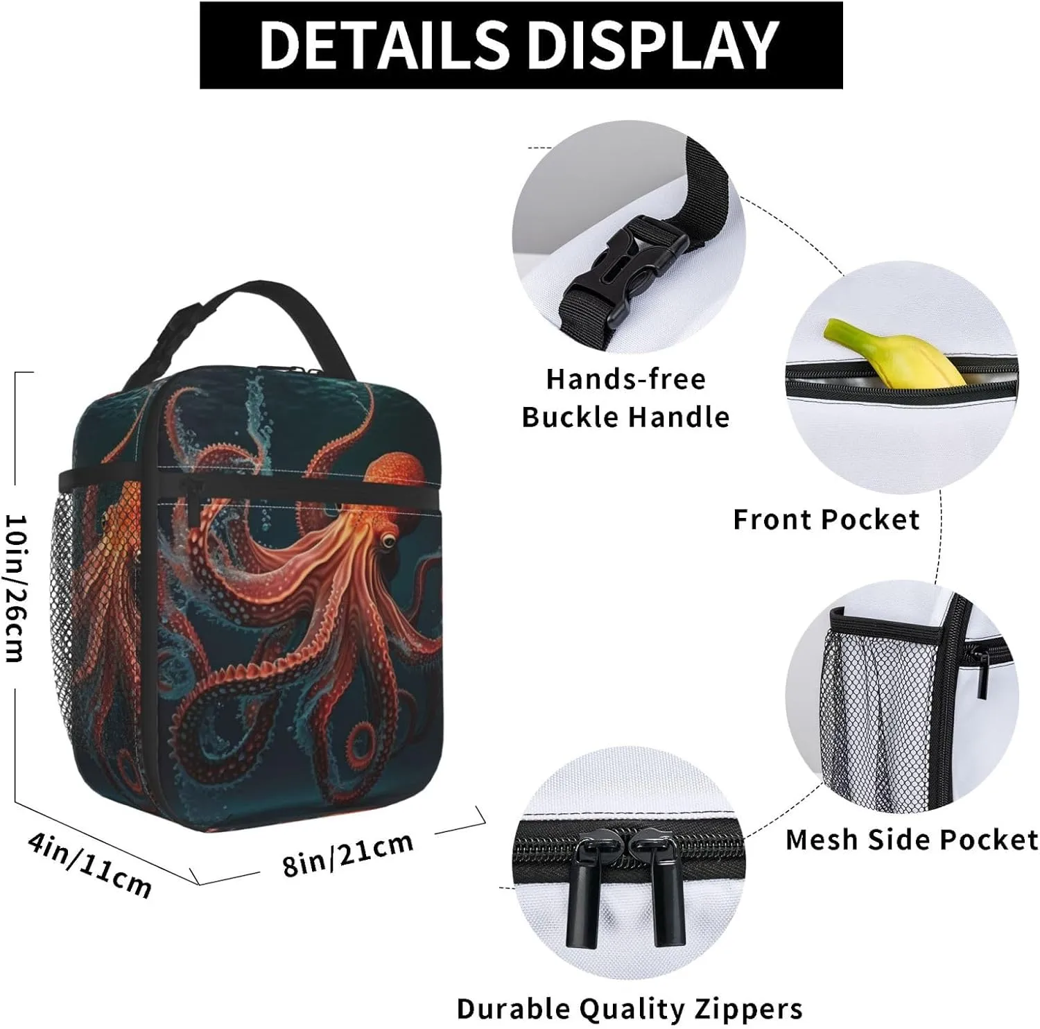 Lunch Box Bag Insulated Lunchbox Reusable Tote Thermal Cooler Portable for Women Men
