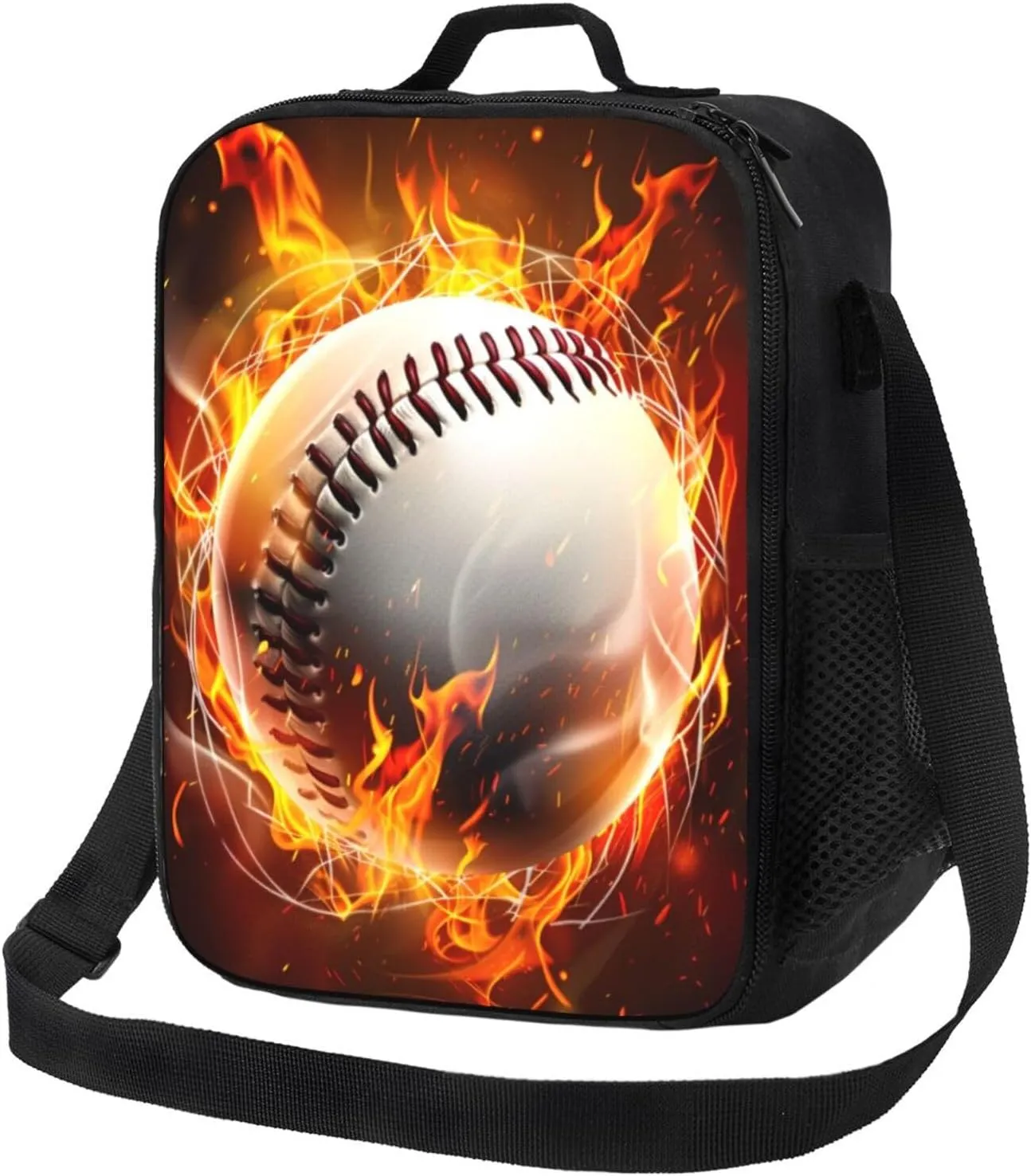Lunch Box Baseball Lunch Bag Women Men Lunch Tote Bag Portable With Adjustable Shoulder Strap Reusable Insulated Cooler for Work Offices Camping Picnic Beach Hiking