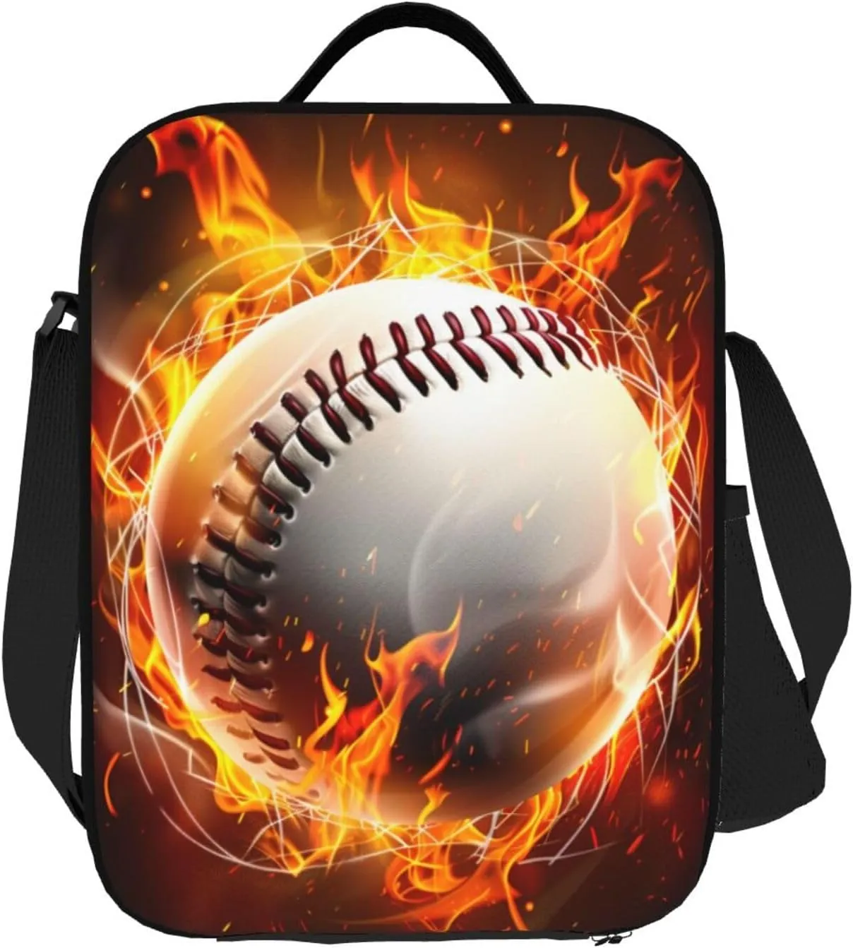 Lunch Box Baseball Lunch Bag Women Men Lunch Tote Bag Portable With Adjustable Shoulder Strap Reusable Insulated Cooler for Work Offices Camping Picnic Beach Hiking